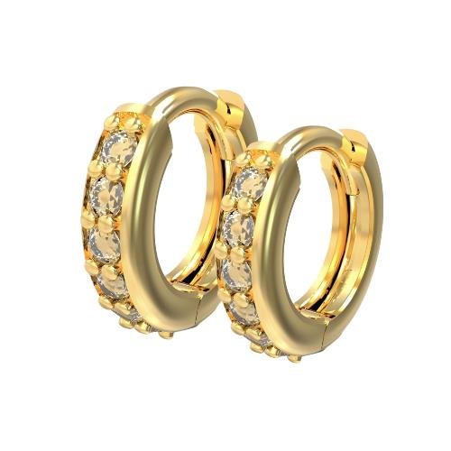 BRINCO DE MOEDA ARGOLINHA P. C/12 PEDRAS