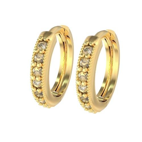 BRINCO DE MOEDA ARGOLINHA M. C/14 PEDRAS