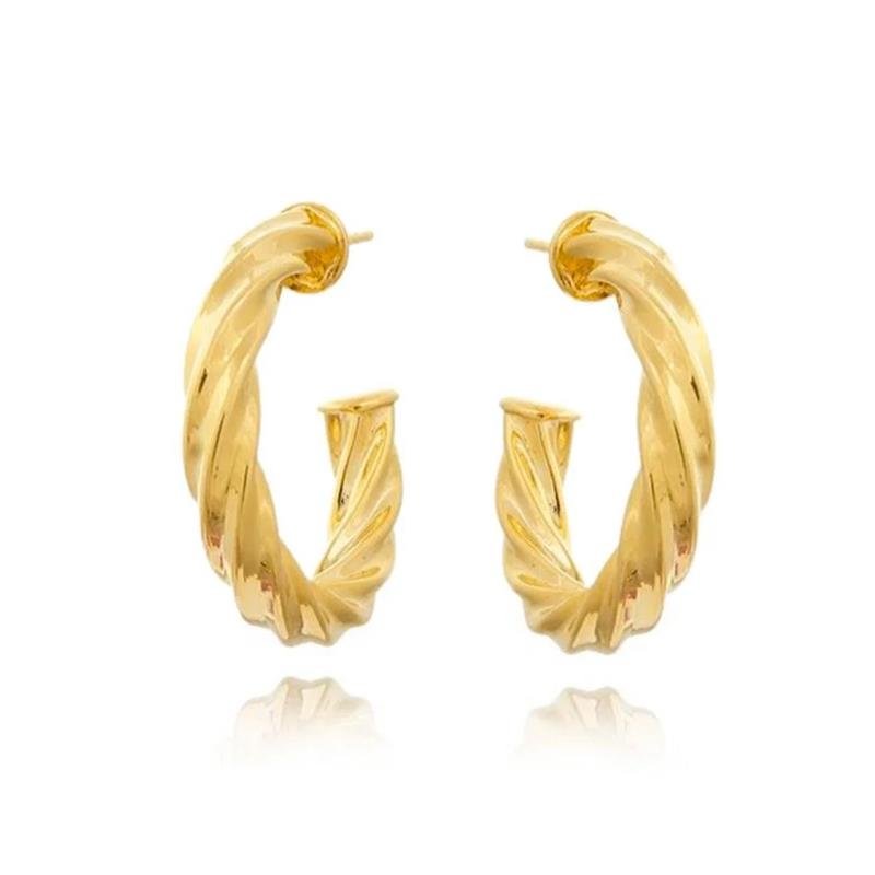 BRINCO DE MOEDA ARGOLA TRANÇADA