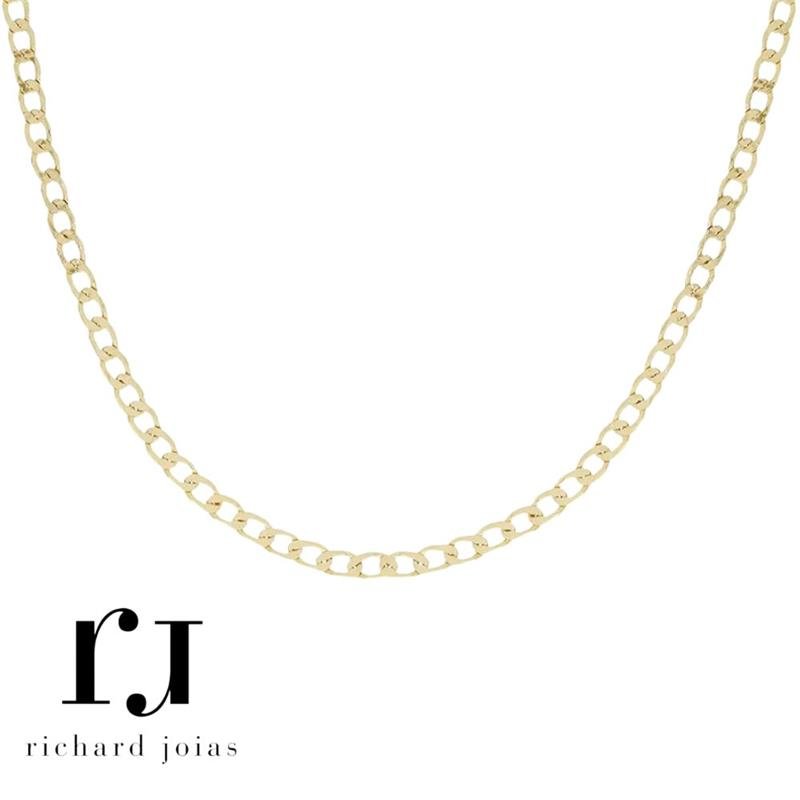 CORRENTE FOLHEADO A OURO MASCULINA GRUMET 60CM