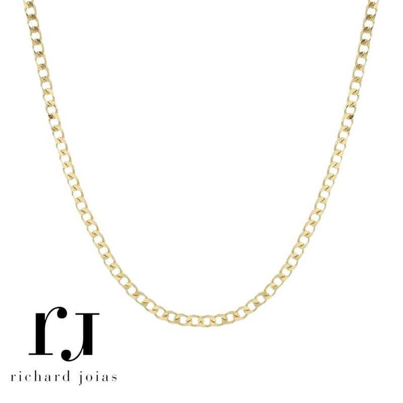 CORRENTE FOLHEADO A OURO MASCULINA GRUMET 60 CM