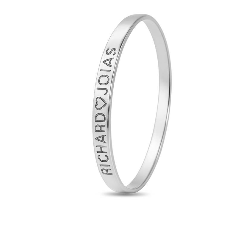 PULSEIRA DE PRATA 925 BRACELETE 21CMX6MM C/GRAVAÇÃO (SUJEITO A ALTERAÇÃO DE VALOR DE ACORDO C/ A GRAVAÇÃO SOLICITADA)