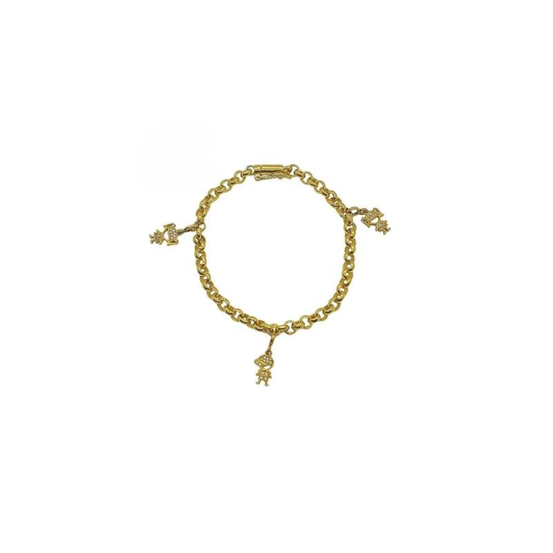 PULSEIRA DE MOEDA PORTUGUESA 17 CM 6 MM / COM 03 CRIANÇAS