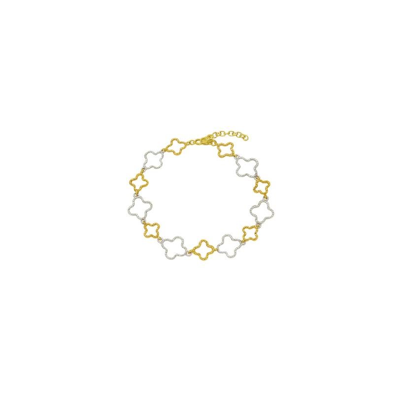 PULSEIRA DE MOEDA TREVO DUO TRABALHADO 17CM