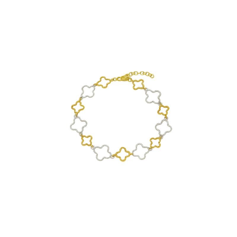 PULSEIRA DE MOEDA TREVO DUO TRABALHADO 19CM