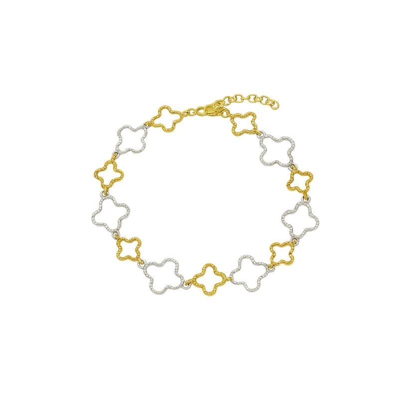 PULSEIRA DE MOEDA TREVO DUO TRABALHADO 21CM