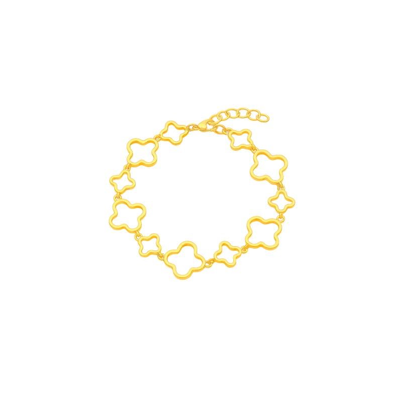 PULSEIRA DE MOEDA TREVO LISO 19CM