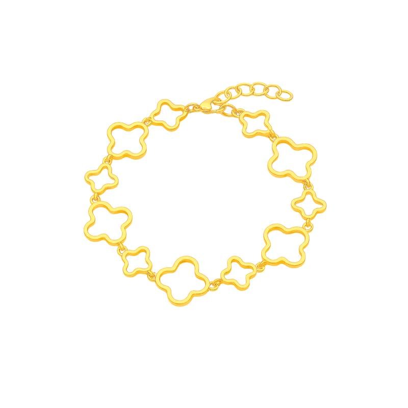 PULSEIRA DE MOEDA TREVO LISO 21CM