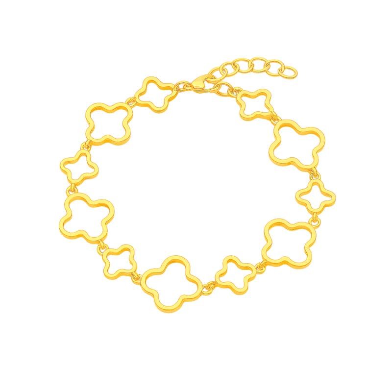 PULSEIRA DE MOEDA TREVO LISO 23CM