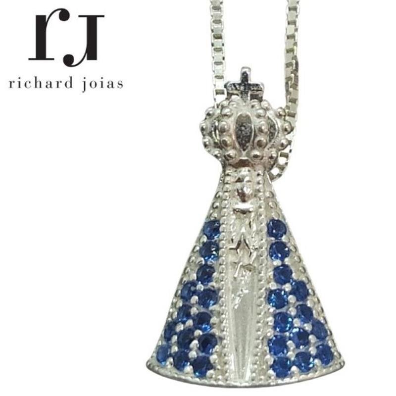 CONJUNTO DE PRATA 925 N. SENHORA AP C/CORRENTE VENEZIANA 45CM TAM.M