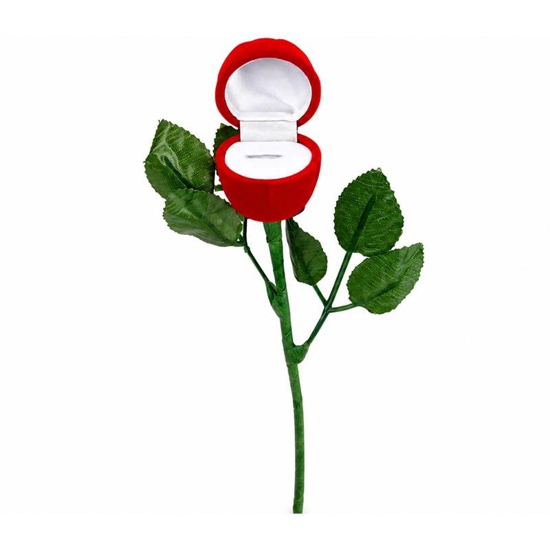 ESTOJO PARA ANEL ROSA COM CABO / VERMELHO