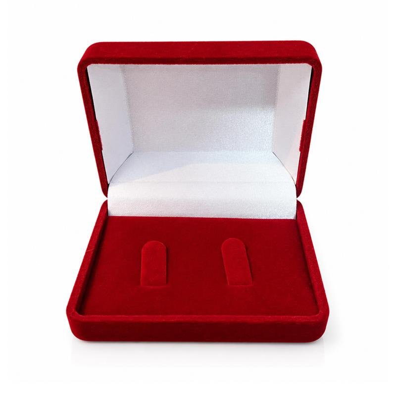 ESTOJO PARA CONJUNTO OU BRINCO EM VELUDO / VERMELHO