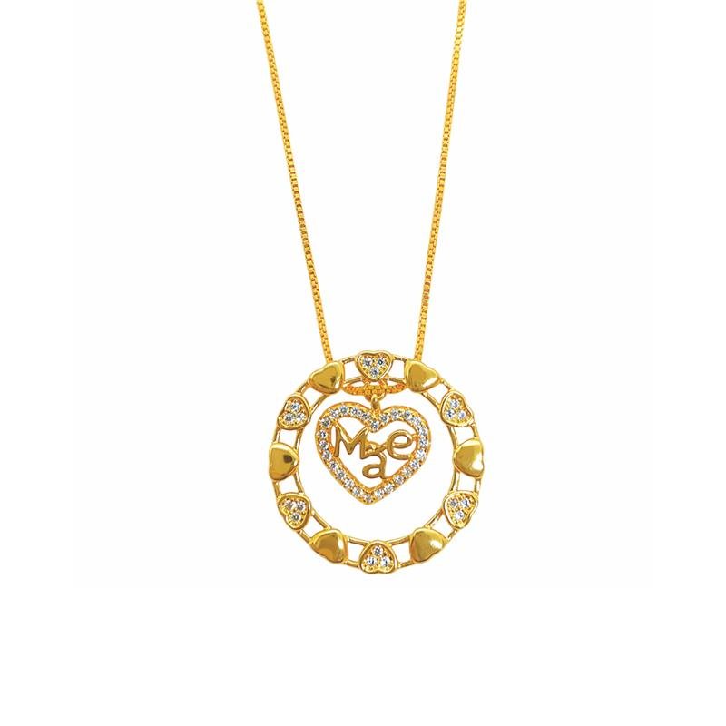 CONJUNTO FOLHEADO A OURO C/ CORRENTE VENEZIANA DE 45CM+5CM E PINGENTE MÃE