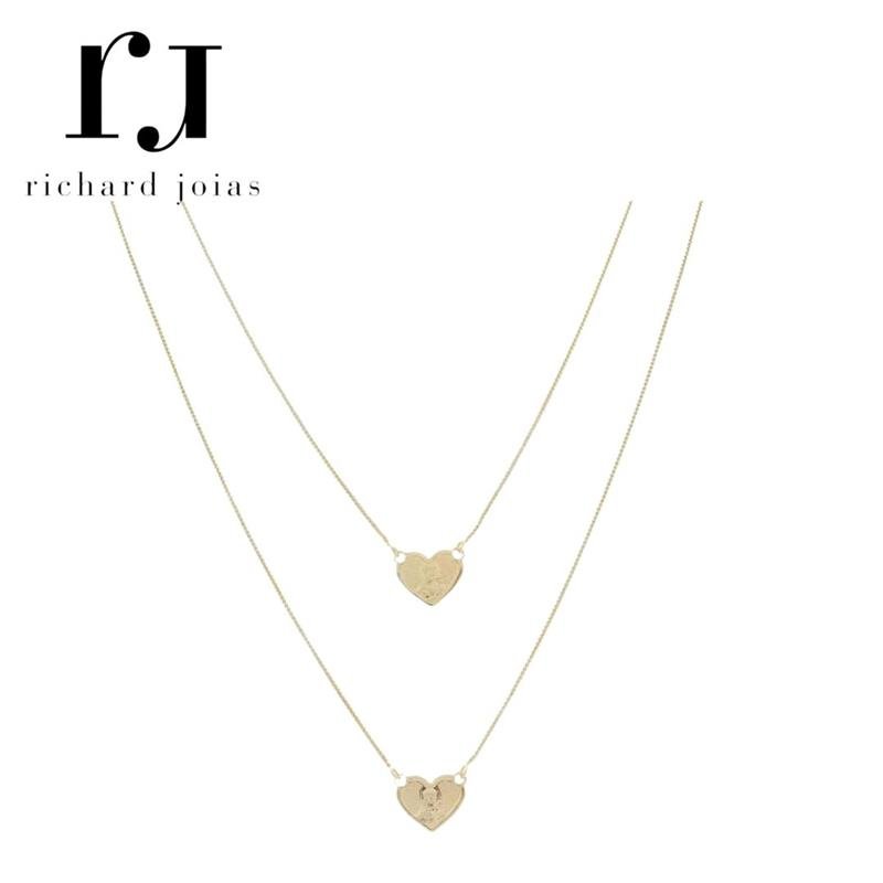 ESCAPULÁRIO FOLHEADO A OURO VENEZIANA 60CM E PINGENTES NOSSA SRA DO CARMO E NOSSA SRA APARECIDA