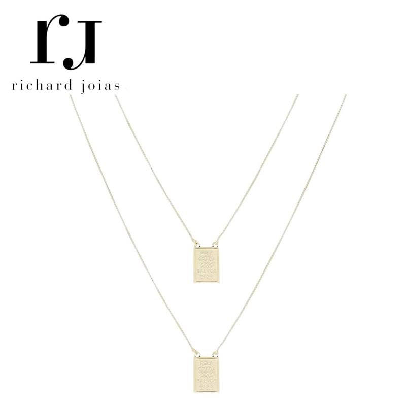 ESCAPULÁRIO FOLHEADO A OURO VENEZIANA 60CM E PINGENTES PELA GRAÇA SOIS SALVOS